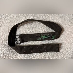 Boy’s Olive Green and Brown Canvas Camo Military Style Belt